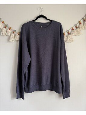 Comfrt Waffle Lounge Long Sleeve Stone Blue Top Cozy Relaxed Casual Unisex XL